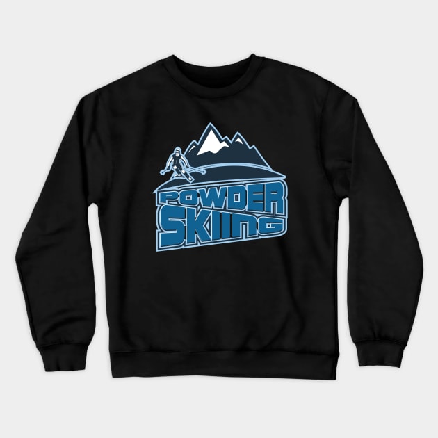 Powder Skiing Crewneck Sweatshirt by Tenh